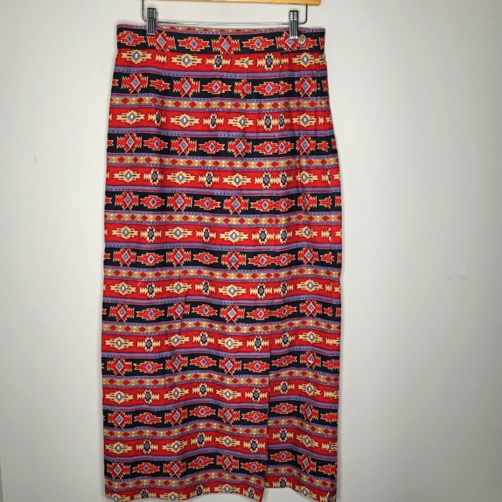 Sun River Womens Size Medium Vintage Southwestern Print Wrap Skirt Festival